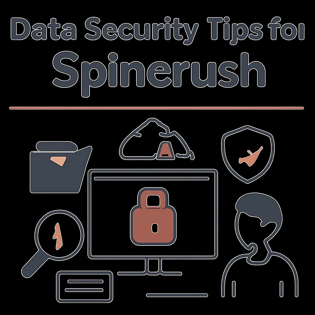 An educational diagram on data security practices for Spincrush.