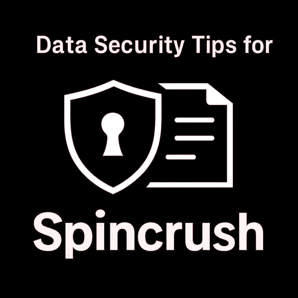 A minimal badge icon representing data security tips for Spincrush.