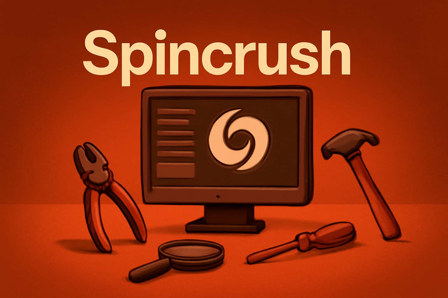 A professional visualization of Spincrush tools and features, with a focus on user interaction.