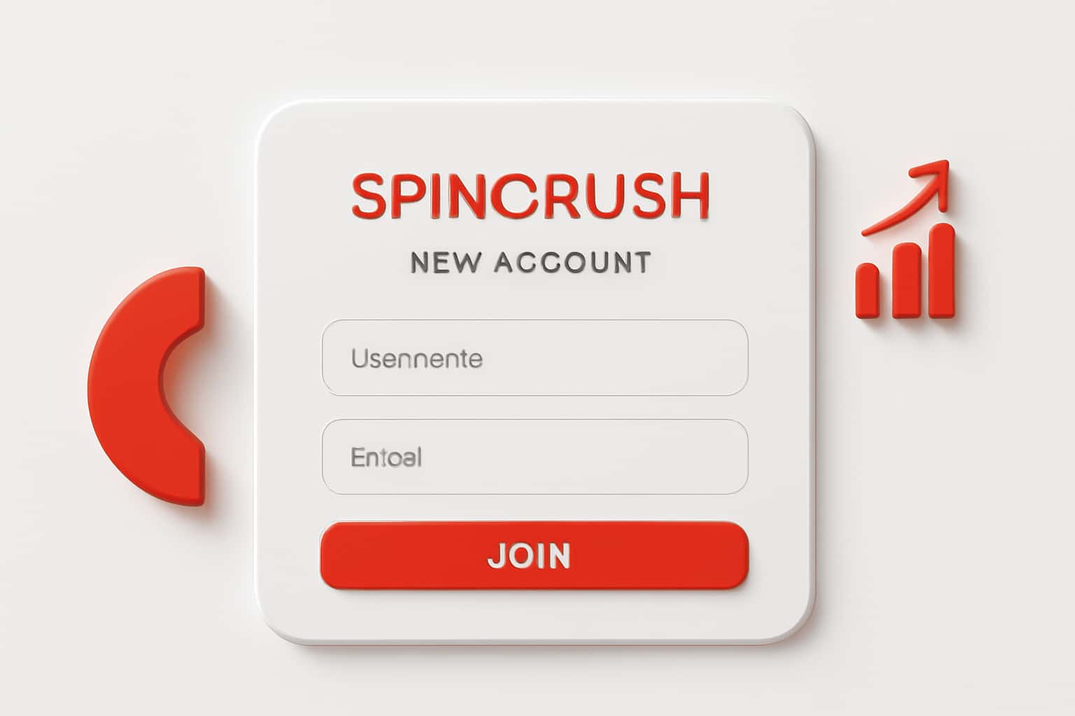 Spincrush Register - New Account Interface