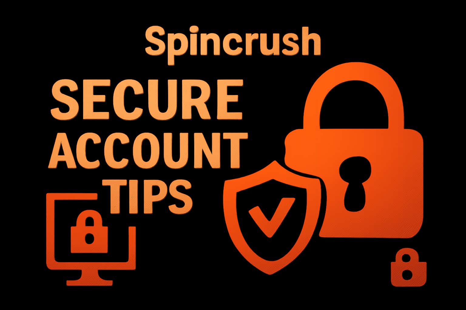 An informative scene about securing a Spincrush account with highlighted security tips.
