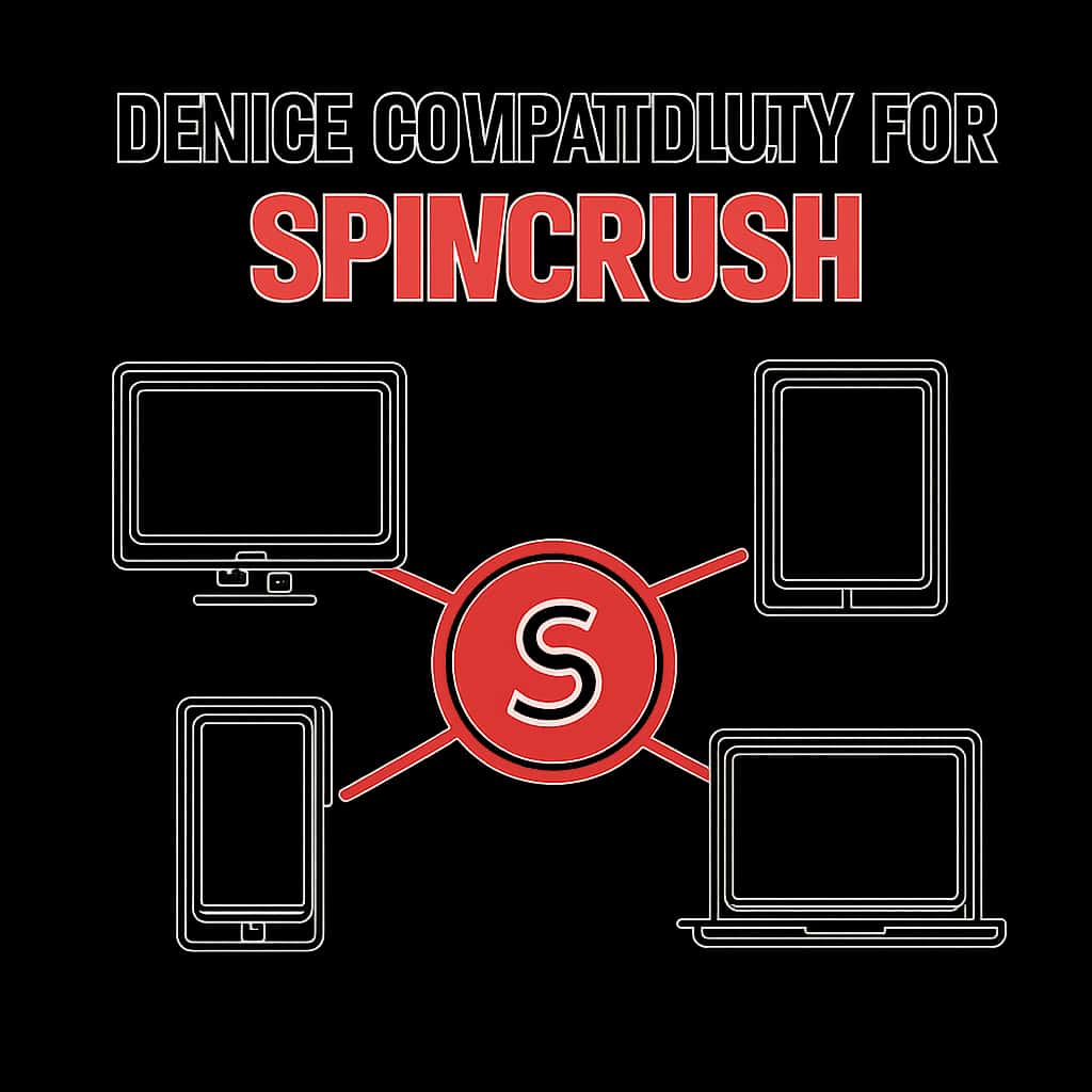 An illustration detailing device compatibility for Spincrush.