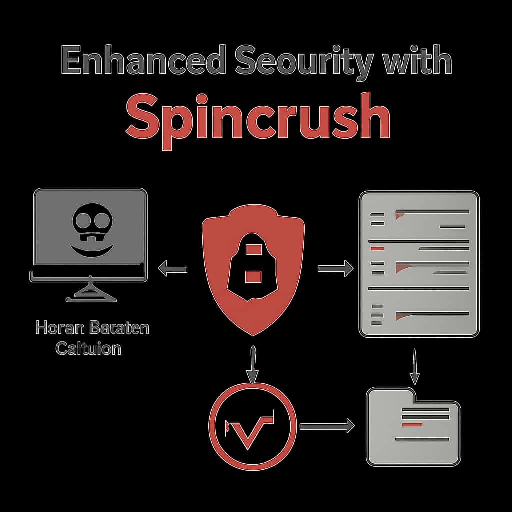 An educational diagram explaining security features of Spincrush.