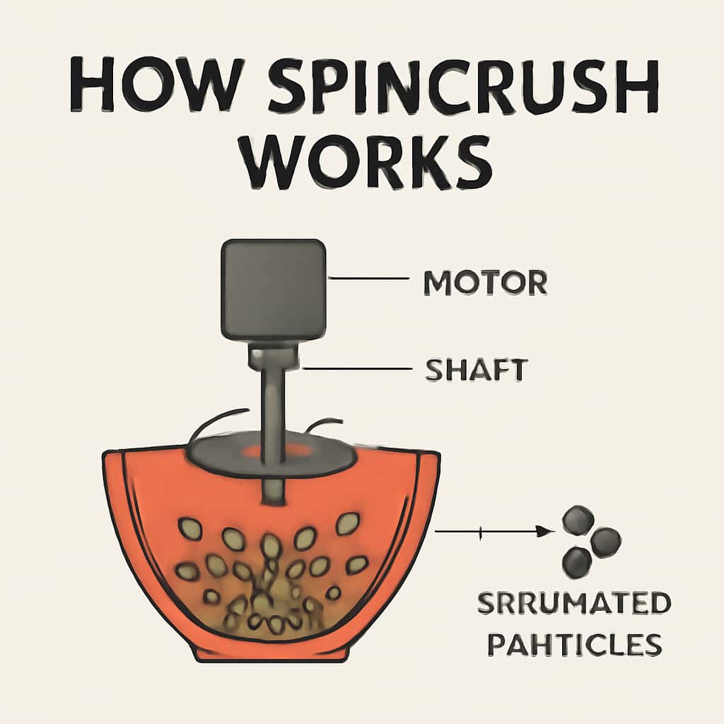 Illustration explaining the operational aspects of Spincrush.