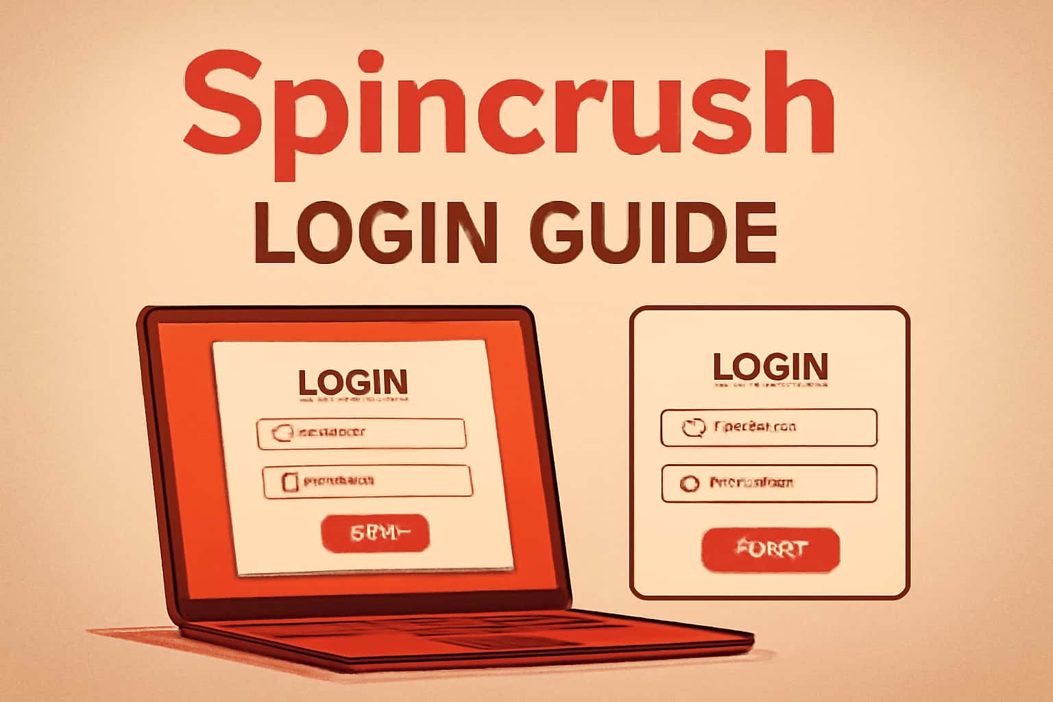 Informational scene depicting the Spincrush Login Guide