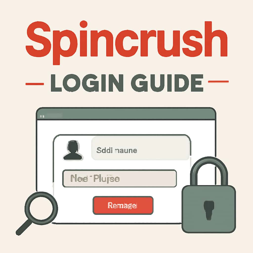 Illustration summarizing key points of the Spincrush Login Guide