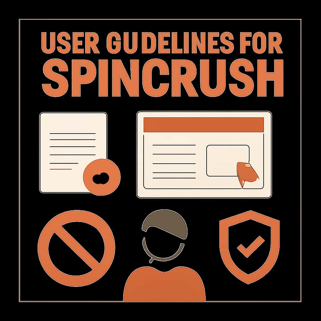 Illustration explaining the User Guidelines for Spincrush.