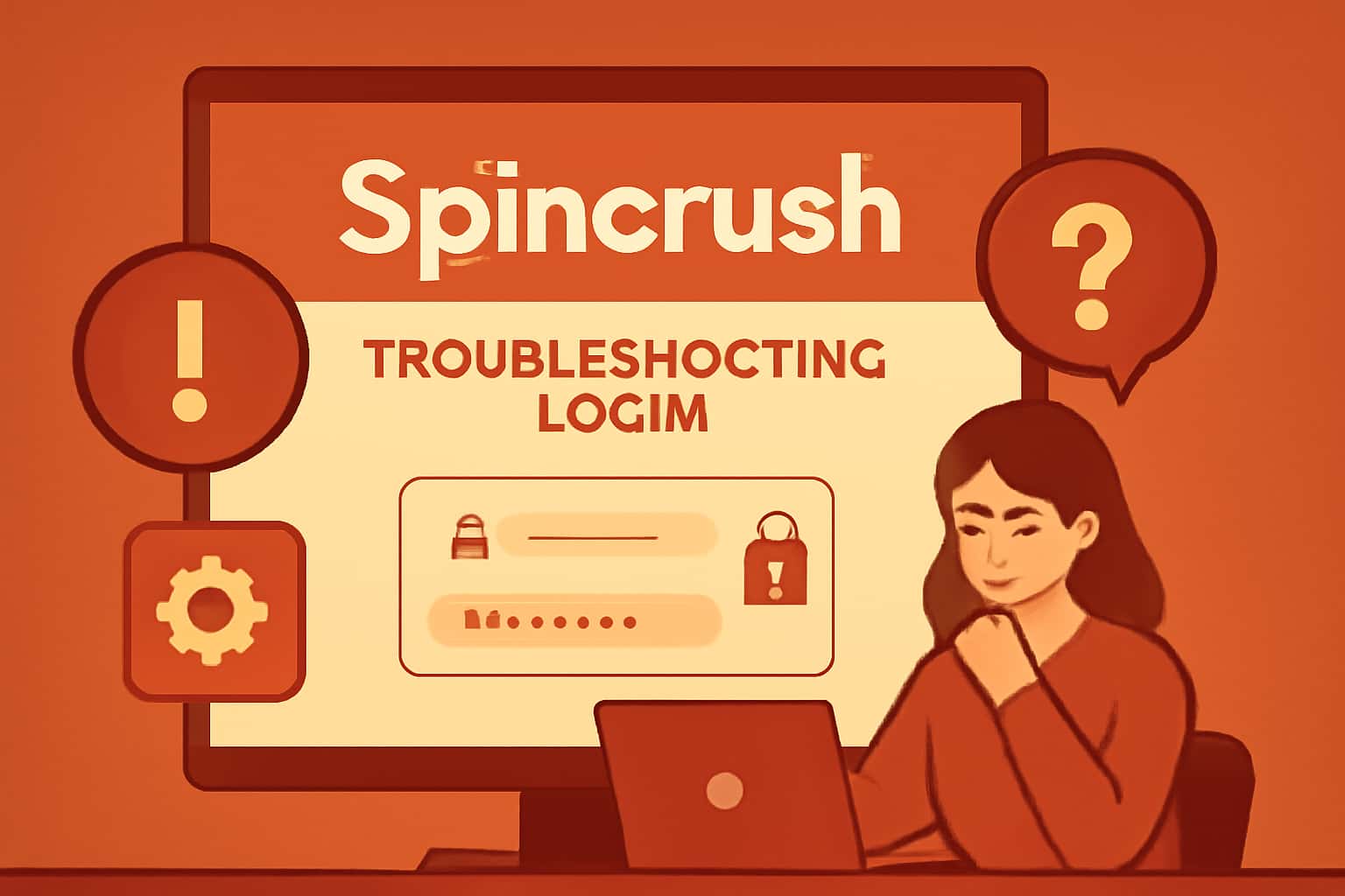 An informational graphic about troubleshooting login issues for Spincrush.